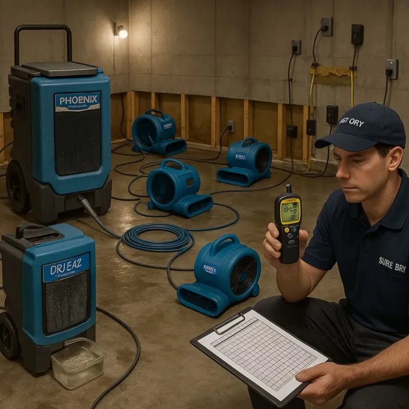 Structural Drying and Dehumidification process in Los Gatos, CA